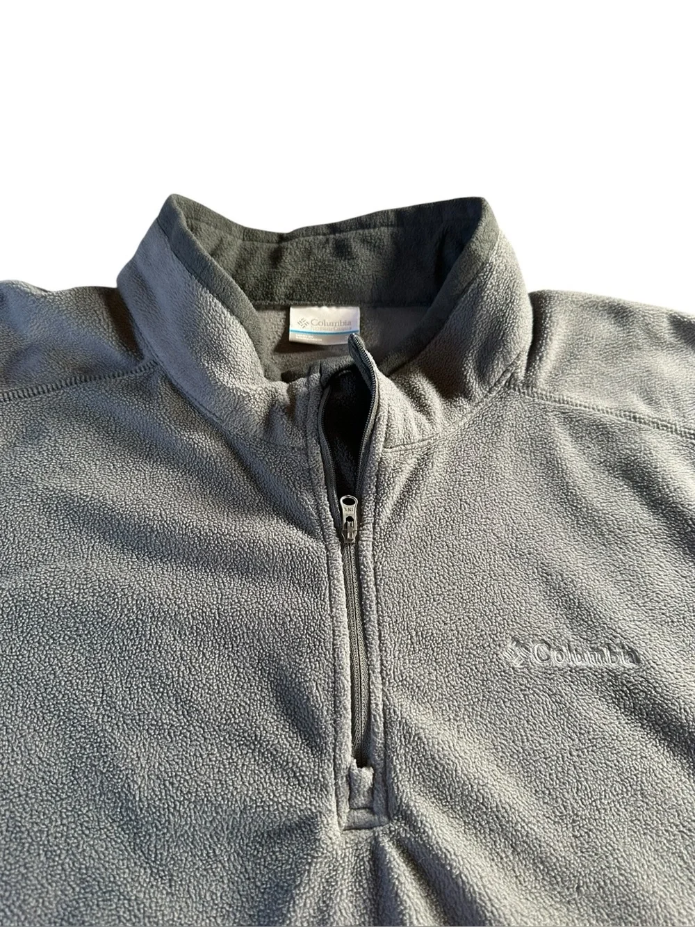 Columbia Light Gray Quarter-Zip Fleece Pullover 3X - Picture 2 of 12